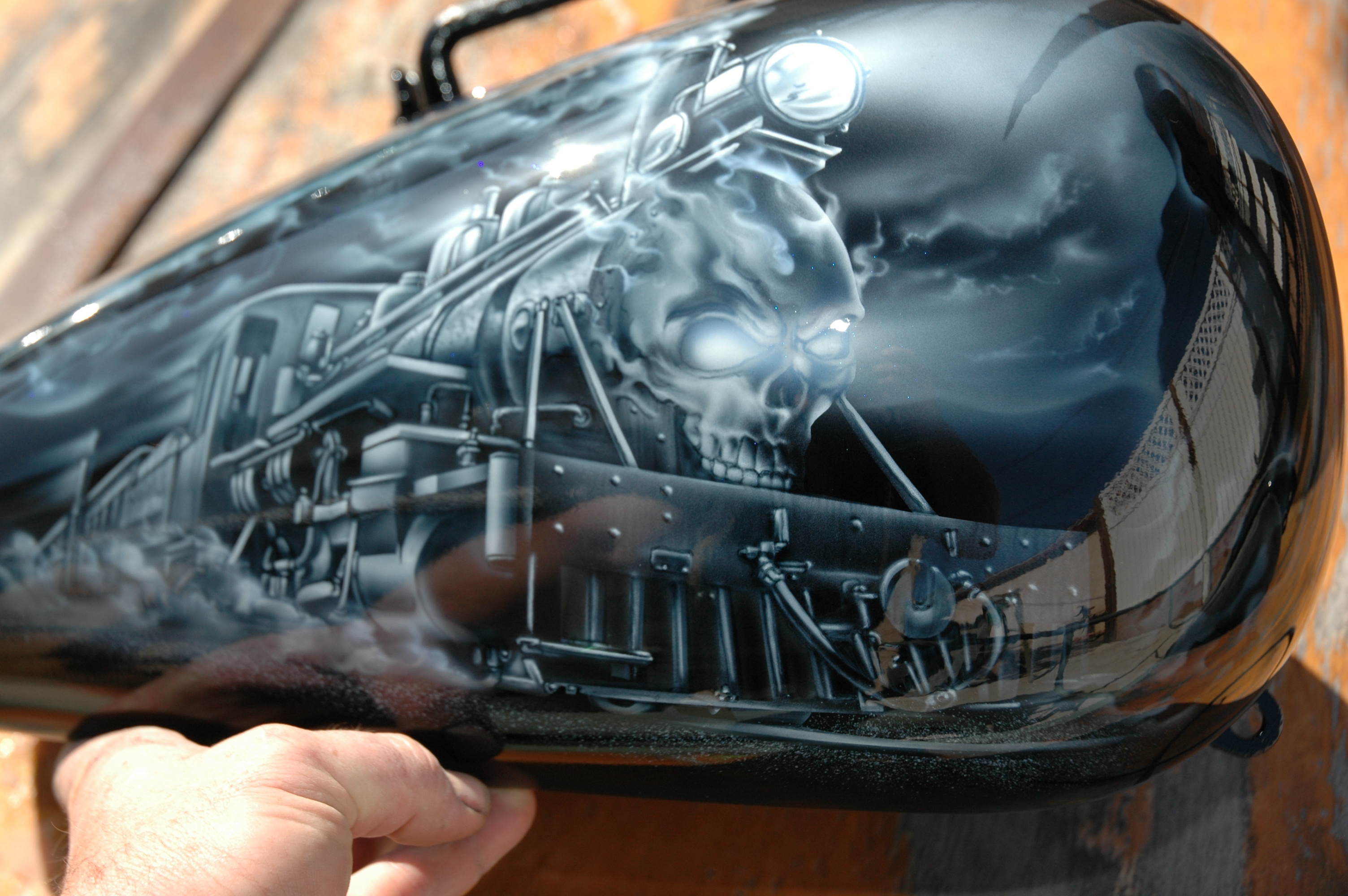 custom airbrush paint reaper motorcycle
