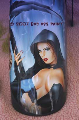 custom airbrush paint motorcycle design sexy reaper woman