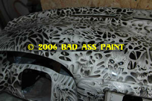 custom airbrush paint motorcycle design skulls