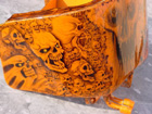 motorcycle design orange skulls