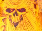 motorcycle design orange skulls