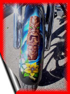custom airbrush paint floral motorcycle design