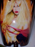 custom airbrush paint motorcycle design sexy blonde