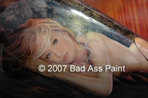 custom airbrush paint motorcycle design sexy blonde