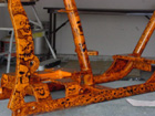 motorcycle design orange skulls frame